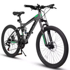 Okak 27,5 Zoll Mountainbike mit doppelter Federung vorne und hinten, 21-Gang Dirt Bike mit mechanischer Scheibenbremse, Erwachsenenfahrrad für Herren und Damen