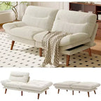 168 cm Cordsofa-Schlafsofa mit verstellbarer Rückenlehne und Armlehnen, geeignet für kleine Räume, Wohnzimmer oder Büros als Futon-Sofa.