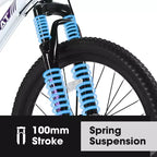 Okak 24/26 Zoll Mountainbike mit 21 Gängen und doppelten Scheibenbremsen, Kinderfahrrad mit 100mm Federgabel, Dirt Bike für Teenager und Frauen