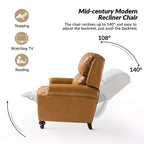 2er-Set Elisabete Modern Wingback Echtleder-Liegesessel mit Vintage-Nagelkopfleiste für Wohn- und Schlafzimmer | ART OF LIVING DESIGNS