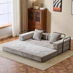 Umwandelbares Bodenschlafsofa mit Rückenkissen, Chenille-Gewebe für Wohnzimmer Schlafzimmer