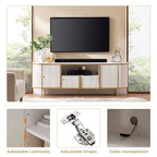 Moderner Luxus-TV-Ständer, Entertainment-Center, mit Kunstmarmorplatte