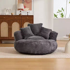 Sitzsacksofa für Erwachsene und Kinder, übergroßer Cord-Sitzsackstuhl mit 3 Kissen und Armlehne für Wohnzimmer und Schlafzimmer