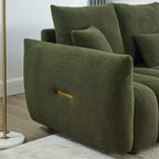 GDFStudio Alanna 79,5 Modernes 3-Sitzer-Sofa mit Teddyfell-Bezug und Kissen