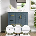 30 Zoll Einzelwaschtisch-Badschrank mit Unterschrank und 3 Schubladen – Schwarz / Blau / Grün / Indigo / Weiß