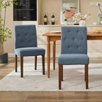 Parsons Esszimmerstühle mit Knopfheftung, 6er/4er-Set – Polsterstühle aus Stoff mit Holzbeinen & gepolsterten Sitzen – Wohnzimmer- und Küchenmöbel