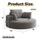 Einzelsessel aus Kord-Chenille-Schaumstoff, drehbar