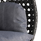 LeisureMod 2-Person Hängesessel mit Ständer – Outdoor/Indoor Rattan Korbsessel Garten-Schaukelhängematte mit Kissen