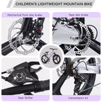 NAYSAYE 20 Zoll Kinder-Mountainbike mit 7-Gang-Antrieb und Magnesiumlegierungsrahmen für Jungen und Mädchen im Alter von 8-12 Jahren, 57.09*21.65*29.92