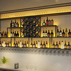 Rechteckiges Wand-Weinregal aus schwarzem Metall