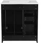 30 Zoll Einzelwaschtisch-Badschrank mit Unterschrank und 3 Schubladen – Schwarz / Blau / Grün / Indigo / Weiß