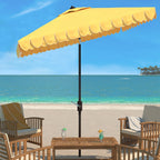 SAFAVIEH Outdoor Kjerstin Volant-Sonnenschirm, 2,7 m, Doppelkuppel
