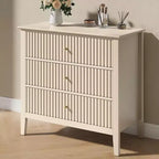 Heynemo Kommode mit 3 Schubladen, lackiert, 76 cm hoher Holz-Nachttisch mit Stauraum, breite moderne Kommode mit Kugelauszug