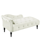 Moderne 60.6 Samt gepolsterte Knöpfe getuftete Chaiselongue mit Massivholzbeinen und Ziernägeln