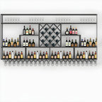Rechteckiges Wand-Weinregal aus schwarzem Metall