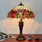 HomeyFad 2-Flammige Vintage-Tischleuchte mit Glasschirm aus Edelstahl