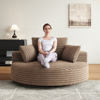 Einzelsessel aus Kord-Chenille-Schaumstoff, drehbar