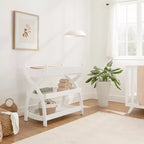 Comfy Cubs Baby-Wickeltisch – robuste Holzkonstruktion, zeitloses Design mit zwei offenen Ablagen für Babyutensilien