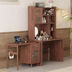 Okak Moderner Home-Office-Computertisch aus Holz mit Desktop/Stuhl & Regal, Jugend-Schüler-Schreibtisch mit Stauraum zum Lernen, Büro