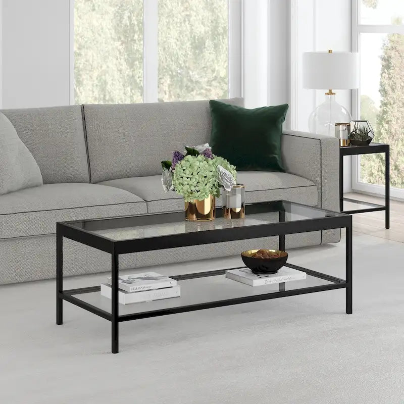 Alexis Couchtisch aus Metall und Glas