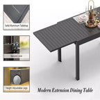 Okak Esstisch Aluminium ausziehbarer Terrassentisch Esstisch Küchentisch für das Esszimmer