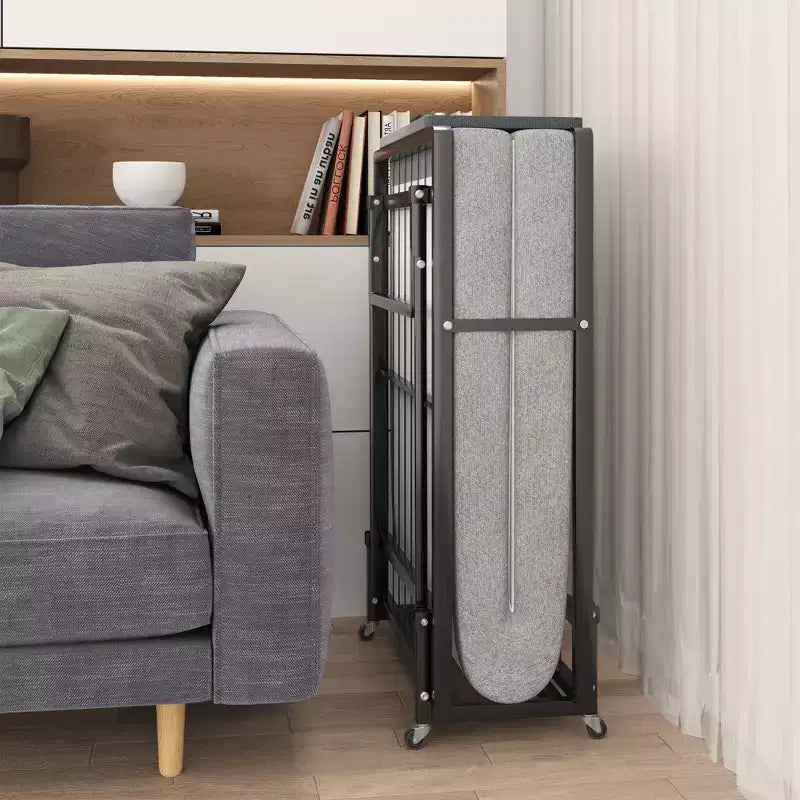 Klappbett mit Matratze, tragbare Gästebetten mit 4 Rollen, 4 Schaumstoffmatratzen & Metallrahmen, platzsparendes Rollbett in Liegen-Größe