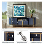 Moderner Luxus-TV-Ständer, Entertainment-Center, mit Kunstmarmorplatte