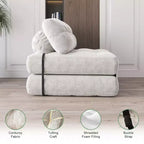 Klappbares Cord-Schlafsofa Futon, wandelbarer Bodenschlafsessel mit Kissen & Rückenlehne