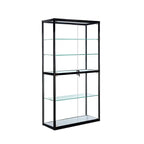 Zeitgenössische rechteckige Vitrine aus schwarzem Glas