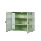 Okak Moderner 2-türiger Wandschrank mit 3-stufigem Stauraum und Glastüren für Flur/Esszimmer/Wohnzimmer/Küche