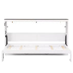 Doppelbett Murphy-Bett mit LED-Beleuchtung, kann in einen Schrank umgewandelt werden, Verstecktes Wandbett-Schrank für Gästezimmer