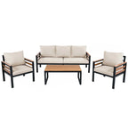 4-teiliges Outdoor-Gartenmöbel-Set mit Sofa