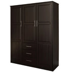 Palace Imports 100% Massivholz Cosmo Kleiderschrank mit 3 Türen mit Massivholz- oder Spiegeltüren
