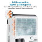GustoWave 14000 BTU Klimaanlage mit Fernbedienung, tragbares AC-Gerät für Räume bis zu 70 m², Weiß/Schwarz