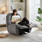 Drehbarer Relaxsessel aus Cord mit Gleitfunktion und Fußstütze für das Wohnzimmer