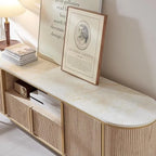 Moderner Luxus-TV-Ständer, Entertainment-Center, mit Kunstmarmorplatte
