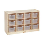 Mobiler Cubby-Schrank mit 15 offenen Behältern, 3x4, Kindermöbel