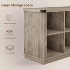 8 Würfelregal, Bücherregal im Landhausstil, 157,5 cm langes Holzregal für den Eingangsbereich, langes, niedriges Bücherregal für das Wohnzimmer