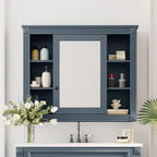 Moderner 36'' Badschrank mit Aufsatzwaschbecken und Spiegelschrank, 2 Türen und 2 Schubladen