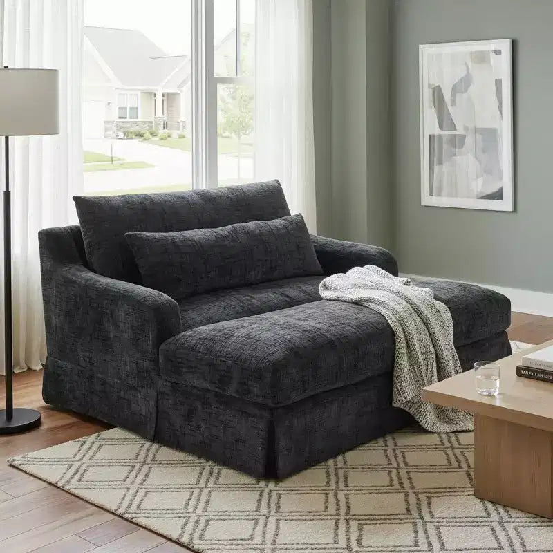 Polibi extra-tiefer Chenille-Schlafsofa-Sessel