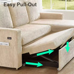 Dyonery 2-in-1 Schlafsofa ausziehbar mit Stauraum-Recamiere, Cord-Ecksofa mit USB-Anschlüssen für das Wohnzimmer