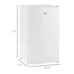 HOMCOM 90L Mini-Kühlschrank mit Gefrierfach, Kompakter Kühlschrank mit einer Tür und einstellbarem Thermostat für Schlafzimmer