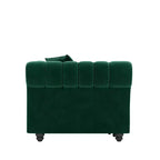 Whisen Velvet 3-in-1 Schlafsofa und wandelbares Schlafsofa im Kingsize-Format mit ausziehbarem Ottomane, getuftetem Design