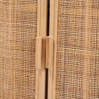 bali & pari Yanka Rattan-Schrank Natur: Handgefertigt, 2 Regalböden, Boho-Design