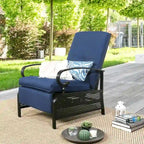 Verstellbarer Liegestuhl Lounge Sessel Gartenliege Sofa mit Kissen - 38 (T) x 26,5 (B) x 38,5 (H) ZOLL