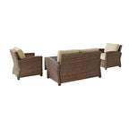 Bradenton 4-teiliges Outdoor Lounge-Set aus Korbgeflecht – Crosley