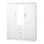 Palace Imports 100% Massivholz Cosmo Kleiderschrank mit 3 Türen mit Massivholz- oder Spiegeltüren