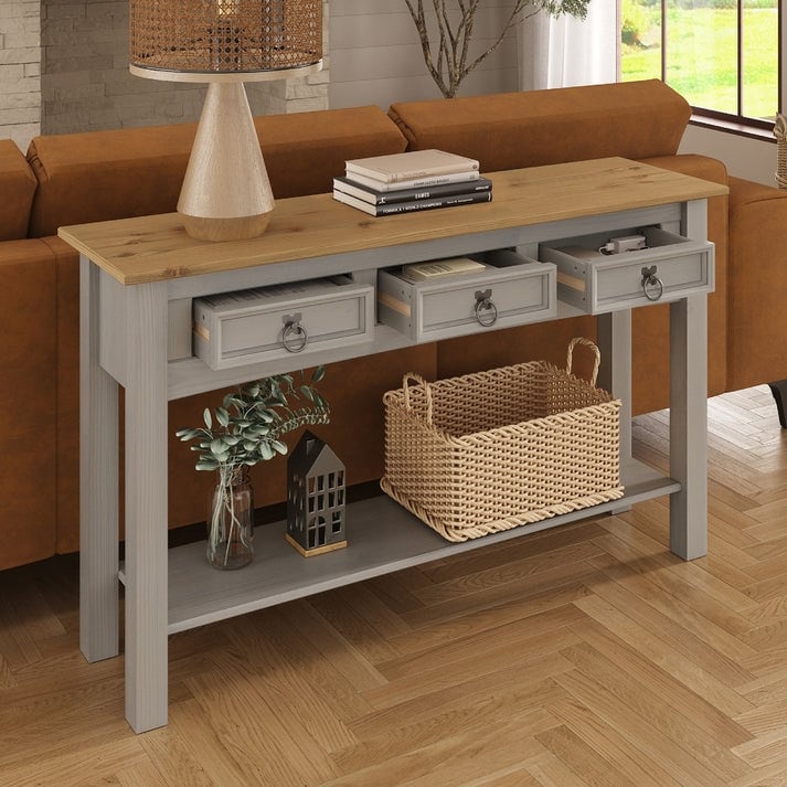 Holz-Dielentisch Konsole 3 Schubladen Corona | Furniture Dash - N/A