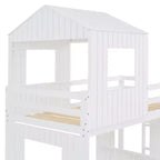 Luxystar Etagenbett aus Holz mit Spielhaus, Rutsche und Rausfallschutz