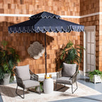 SAFAVIEH Outdoor Kjerstin Volant-Sonnenschirm, 2,7 m, Doppelkuppel